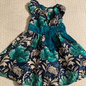 Gymboree Blue and Teal Floral Kids Formal Dress